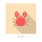 Crab food flat icon design vector illustration