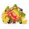 Crab food vegetable background meal