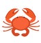 Crab icon flat style. Isolated on white background. Vector illustration, clip art.