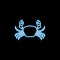crab icon in neon style. One of sea animals collection icon can be used for UI, UX
