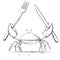 Crab with Knife and Fork