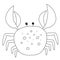 Crab Line art Black on white background Illustration doodle Monochrome Underwater World collection Icons and symbols