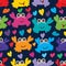 Crab love seamless pattern