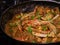 Crab masala in a pan