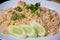 Crab meat fried rice, Khao Pad Poo. Thai famous street food. Thai recommend menu for tourist.