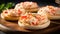 Crab melts English muffin features succulent crabmeat mixed with creamy cheese, toasted on a muffin