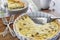 Crab and mushroom quiche