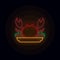 Crab neon icon. Simple thin line, outline vector of web icons for ui and ux, website or mobile application