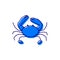 Crab outline icon. Maldives seafood. Marine life. Color filled symbol. Isolated vector illustration