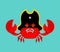 Crab Pirate isolated. sea cancer filibuster. Vector illustration