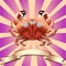 Crab realistic background and Copper ribbon