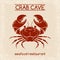 Crab seafood emblem template