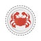 crab sealife crustacean food animal dish line dotted