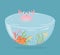 Crab shrimp fishes coral water under sea cartoon