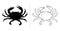 Crab silhouette sea animal