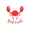 Crab silhouette. Seafood shop logo branding template for craft food packaging or restaurant design