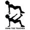 Crab toe touches. Sport exersice. Silhouettes of woman doing exercise. Workout, training