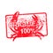 Crabmeat 100 percent - red rubber dirty grungy stamp