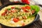 Crabmeat omelette with vegetables