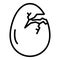 Crack eggshell icon, outline style