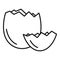 Crack eggshell icon, outline style