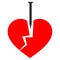 Crack Love Heart Flat Icon