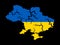 Crack on the map of Ukraine - decline, ruin, collapse, failure, disintegration and decimposition of Ukrainian country and state.