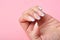 Cracked broken nail, Nail weakness damage from gel polish coating, Fingernail