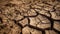 Cracked dried earth soil. Land with dry and cracked ground. Generative AI