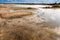 Cracked and drying lake bed