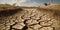 A cracked earth landscape, depicting the devastating consequences of drought and desertification, concept of
