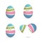 Cracked easter eggs with stripes set