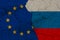 Cracked EU vs Russia flags