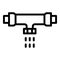 Cracked faucet icon, outline style