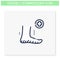 Cracked foot skin line icon. Editable illustration