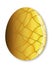 Cracked Golden Easter Egg On A White Background