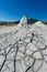 Cracked ground from muddy volcanoes in Romania