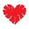 Cracked Heart Icon with Cracks