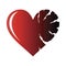 Cracked Heart Icon with Ragged Edges