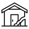 Cracked house icon, outline style