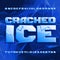 Cracked Ice alphabet font. Frozen letters and numbers on polygonal background.