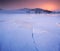 Cracked ice on the frozen river