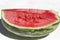 Cracked piece of fresh juicy watermelon.Natural bright light