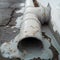 Cracked PVC water leak pipe needs immediate repair, drainage issue