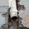 Cracked PVC water leak pipe needs immediate repair, drainage issue