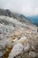 Cracked snow blocks on top of Snow Dragon Mountain