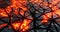 Cracked surface with burning lava background