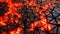 Cracked surface with burning lava background