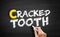 Cracked tooth text on blackboard