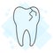 Cracked tooth thin line icon, stomatology dental